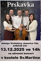 Koncert adventního seskupení PRSKAVKA - kostel sv. Martina 13.12.2025 ve 14:00